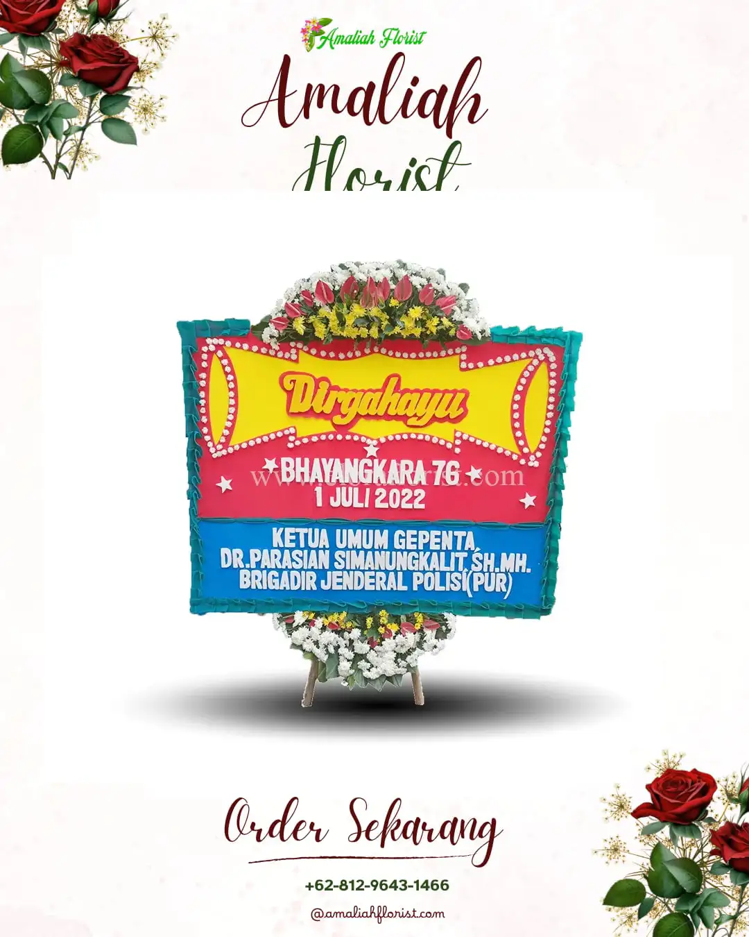 Papan Bunga HUT Ulang Tahun Dumai Timur
